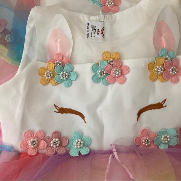 LIXURY Birthday Unicorn Dress to Celebrate Flower Girl 5068 - Picture 10 of 11